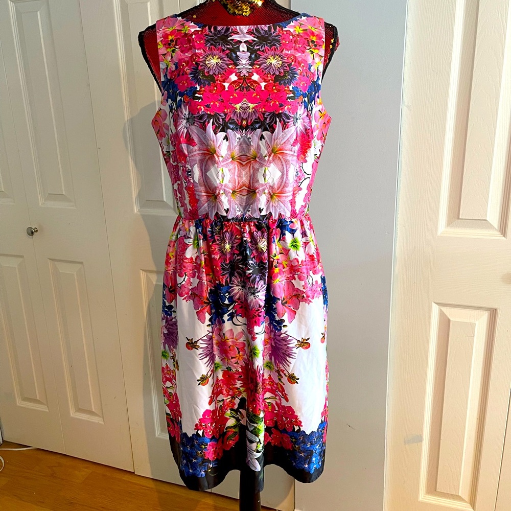 Liz clabour very light weight dress with pockets, back zipper works great.